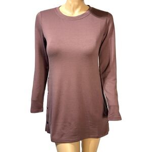 Ideology Women's Long Sleeve Snap Side Athleisure Tunic Top Size XS Mauve NWT
